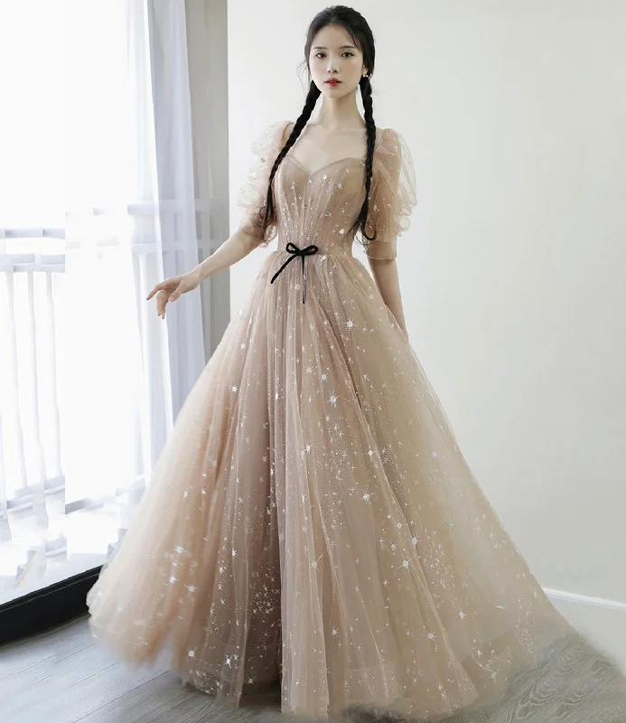 Long prom dresses for a dramatic finish-Cute tulle long A line prom dress evening dress 8787 Long prom dresses for a dramatic finish-Cute tulle long A line prom dress evening dress 8787