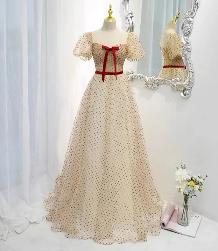 Beautifully embroidered prom dresses-Cute tulle long A line prom dress evening dress 8811 Beautifully embroidered prom dresses-Cute tulle long A line prom dress evening dress 8811