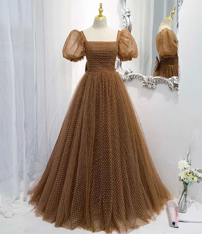 Beautiful prom dresses with embellishments-Cute tulle long A line prom dress evening dress 8822 Beautiful prom dresses with embellishments-Cute tulle long A line prom dress evening dress 8822