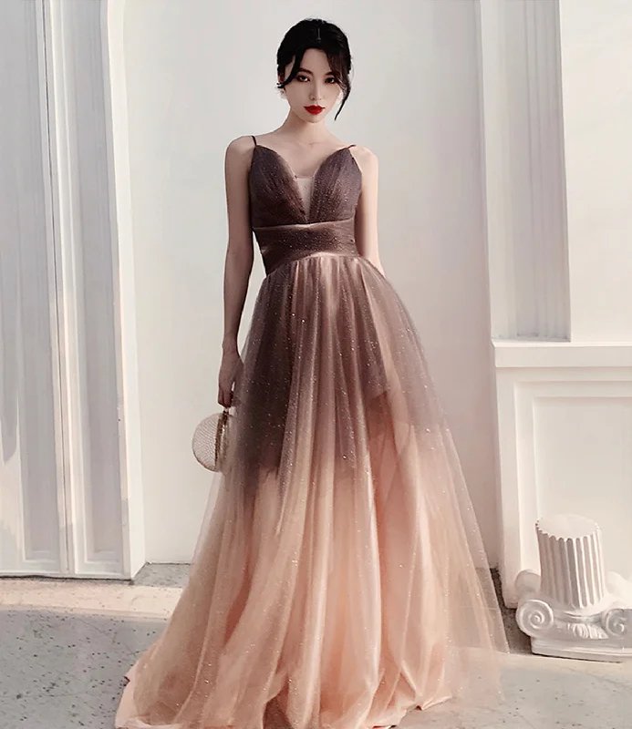Ball gown prom dresses for dramatic effect-Cute tulle long A line prom dress evening dress 8858 Ball gown prom dresses for dramatic effect-Cute tulle long A line prom dress evening dress 8858