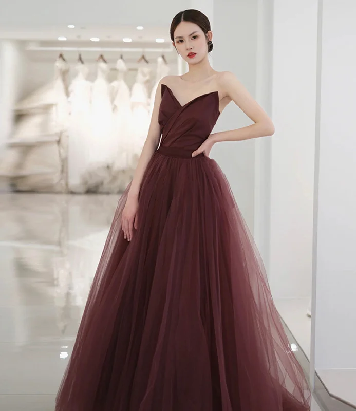 Elegant white prom dresses for sophistication-Cute tulle long prom dress A line evening gown 10561 Elegant white prom dresses for sophistication-Cute tulle long prom dress A line evening gown 10561