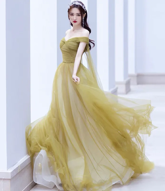 Prom dresses for St. Patrick's Day-Cute tulle long prom dress A line evening gown gh2230 Prom dresses for St. Patrick's Day-Cute tulle long prom dress A line evening gown gh2230
