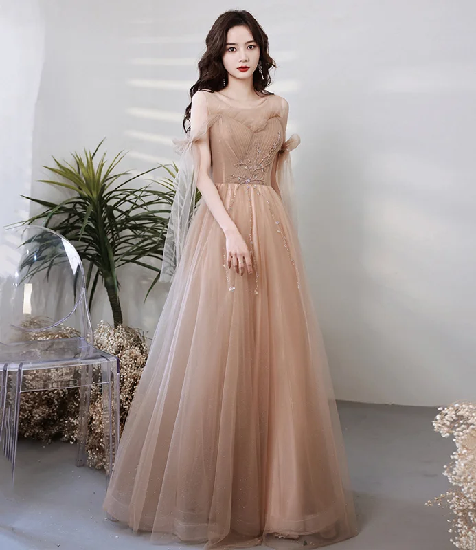 Romantic ruffled prom dresses for fun vibes-Cute tulle sequins long A line prom dress evening dress 8705 Romantic ruffled prom dresses for fun vibes-Cute tulle sequins long A line prom dress evening dress 8705
