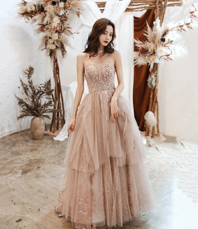 Fit and flare prom dresses for a flattering silhouette-Cute tulle sequins long prom dress A line evening gown 10486 Fit and flare prom dresses for a flattering silhouette-Cute tulle sequins long prom dress A line evening gown 10486
