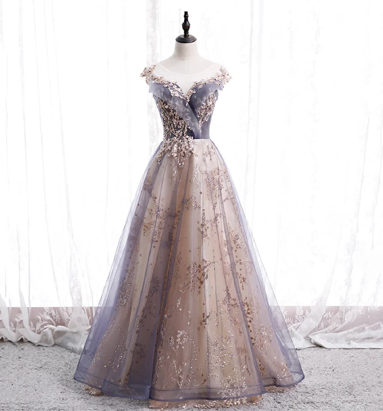 Modern mermaid prom dresses for dramatic flair-Cute tulle sequins long prom dress evening dress 10011 Modern mermaid prom dresses for dramatic flair-Cute tulle sequins long prom dress evening dress 10011
