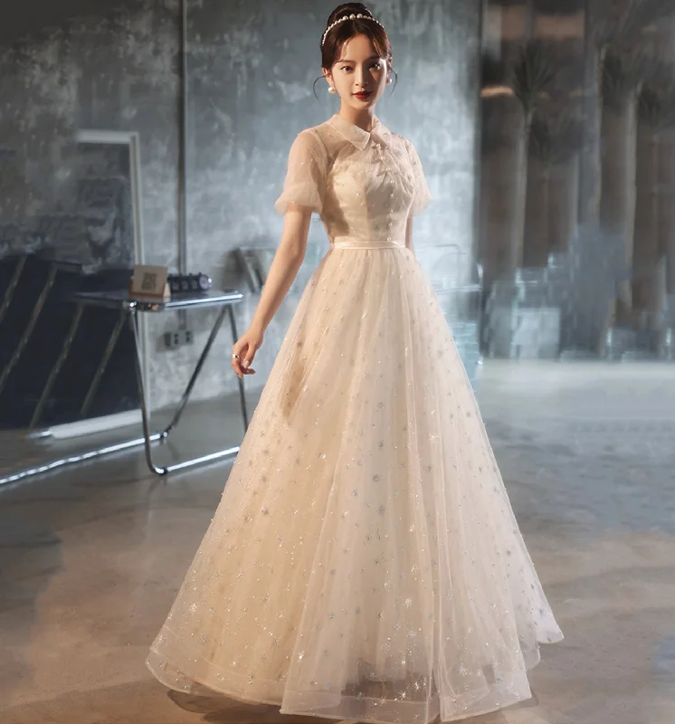 Chic mesh prom dresses for fashion-forward teens-Cute tulle sequins long prom dress evening gown 10022 Chic mesh prom dresses for fashion-forward teens-Cute tulle sequins long prom dress evening gown 10022