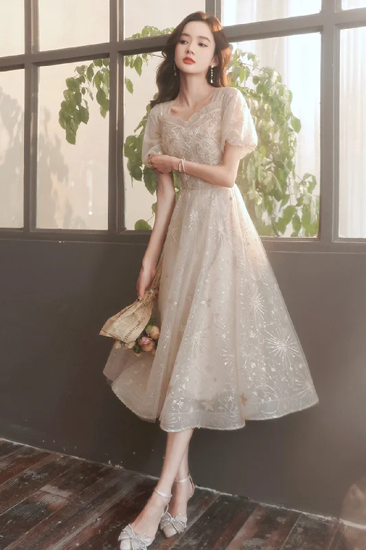 Stylish open-back prom dresses-Cute tulle short A line prom dress homecoming dress 8755 Stylish open-back prom dresses-Cute tulle short A line prom dress homecoming dress 8755