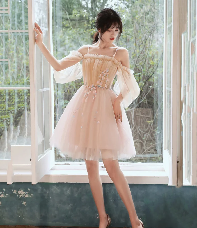 Prom dresses with green accents-Cute tulle short prom dress cocktail dress  8962