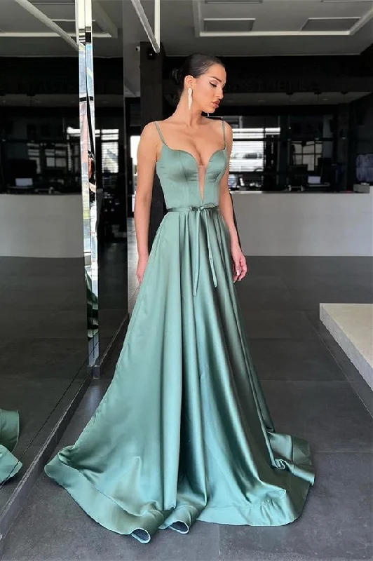 Show-stopping prom dresses for bold statements-Elegant Spaghetti-Straps V-Neck Sleeveless Prom Dress Long gh1953 Show-stopping prom dresses for bold statements-Elegant Spaghetti-Straps V-Neck Sleeveless Prom Dress Long gh1953