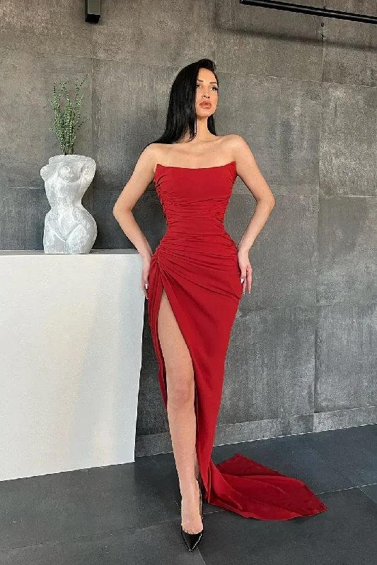 Prom dresses for Mother's Day-Elegant Sweetheart Mermaid Simple Prom Dresses Online with High Split gh1888 Prom dresses for Mother's Day-Elegant Sweetheart Mermaid Simple Prom Dresses Online with High Split gh1888