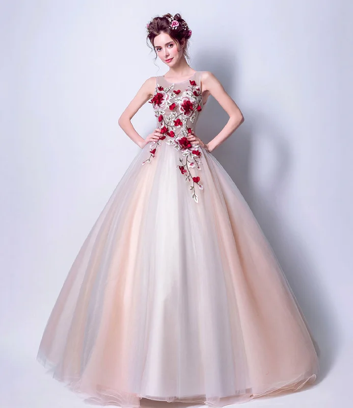 Unique high neck prom dresses for a sophisticated look-Elegant tulle applique long A line prom dress evening dress 8802 Unique high neck prom dresses for a sophisticated look-Elegant tulle applique long A line prom dress evening dress 8802
