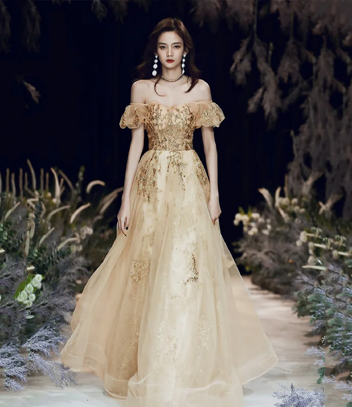 Best prom dresses for hourglass shapes-Gold sequins long prom dress A line evening dress 10484 Best prom dresses for hourglass shapes-Gold sequins long prom dress A line evening dress 10484