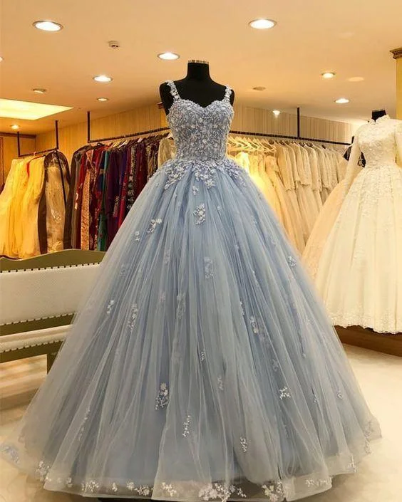 Sparkly prom dresses for a glamorous look-Gorgeous Beading Light Blue Ball Gown Prom Dress with Appliques gh2199 Sparkly prom dresses for a glamorous look-Gorgeous Beading Light Blue Ball Gown Prom Dress with Appliques gh2199