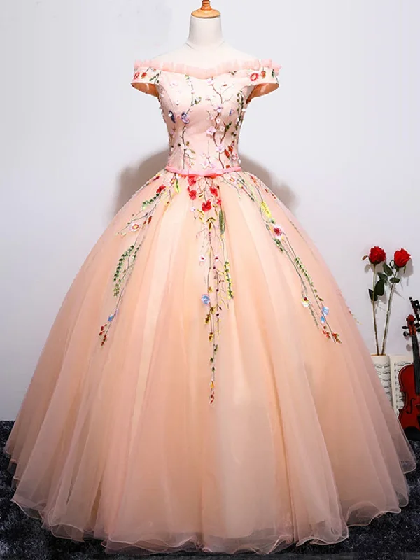 Pink satin prom dresses for a glamorous vibe-Gorgeous Light Pink Cap Sleeves Embroidery Long Formal Gown, Beautiful Sweet 16 Gowns gh595 Pink satin prom dresses for a glamorous vibe-Gorgeous Light Pink Cap Sleeves Embroidery Long Formal Gown, Beautiful Sweet 16 Gowns gh595