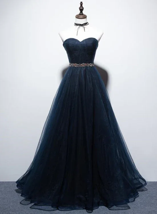 Classy prom dresses for sophisticated teens-Gorgeous Navy Blue A-Line Prom Dress, Tulle Long Party Dress gh318 Classy prom dresses for sophisticated teens-Gorgeous Navy Blue A-Line Prom Dress, Tulle Long Party Dress gh318