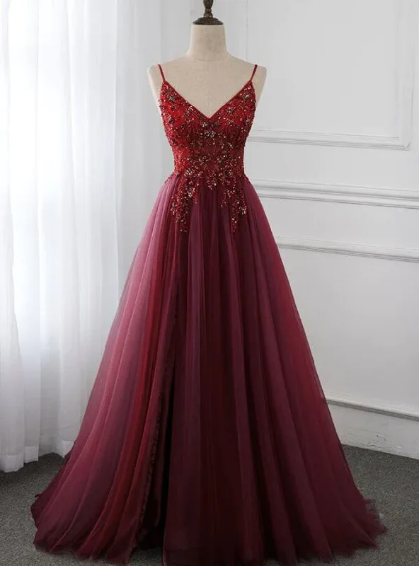 Prom dresses for summer-Gorgeous Wine Red Beaded Floor Length Party Dress,Burgundy Junior Prom Dress gh216 Prom dresses for summer-Gorgeous Wine Red Beaded Floor Length Party Dress,Burgundy Junior Prom Dress gh216
