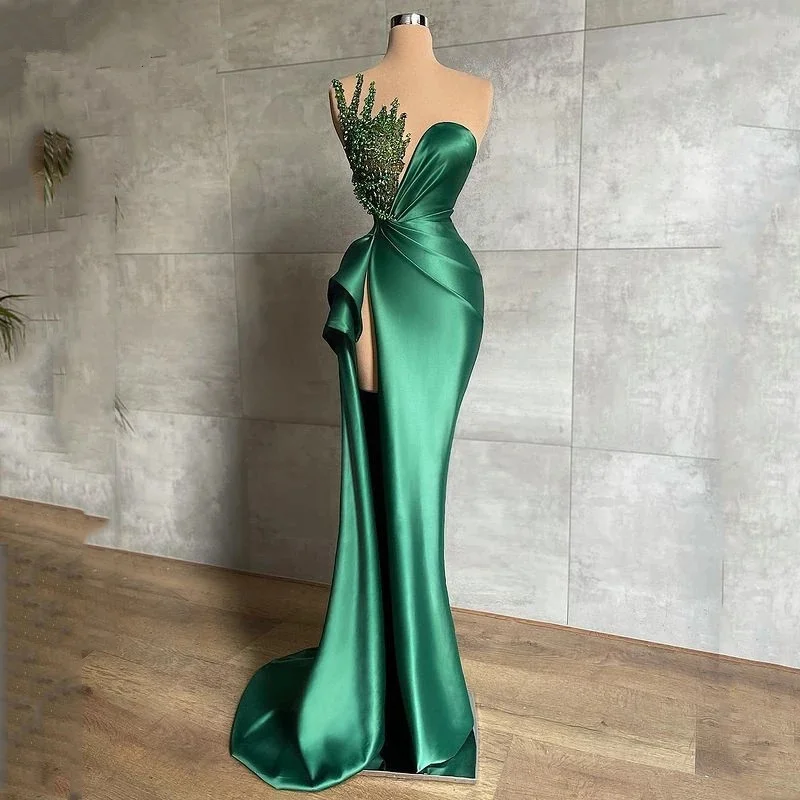 Prom dresses with denim jacket-Green Pageant Dresses Long Evening Gowns with Slit gh1911 Prom dresses with denim jacket-Green Pageant Dresses Long Evening Gowns with Slit gh1911
