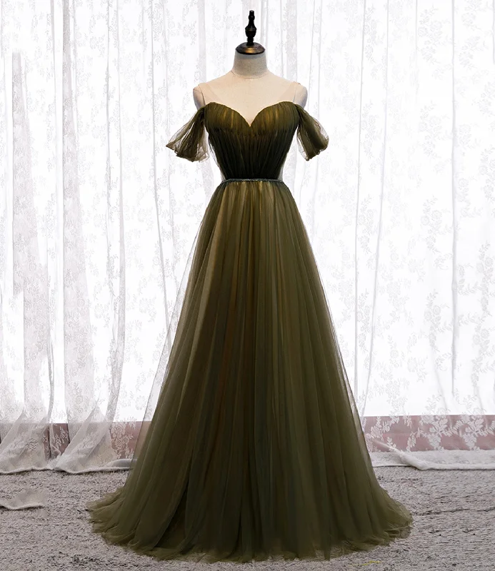 Best prom dresses for 2023-Green tulle long A line prom dress green evening dress 8929 Best prom dresses for 2023-Green tulle long A line prom dress green evening dress 8929