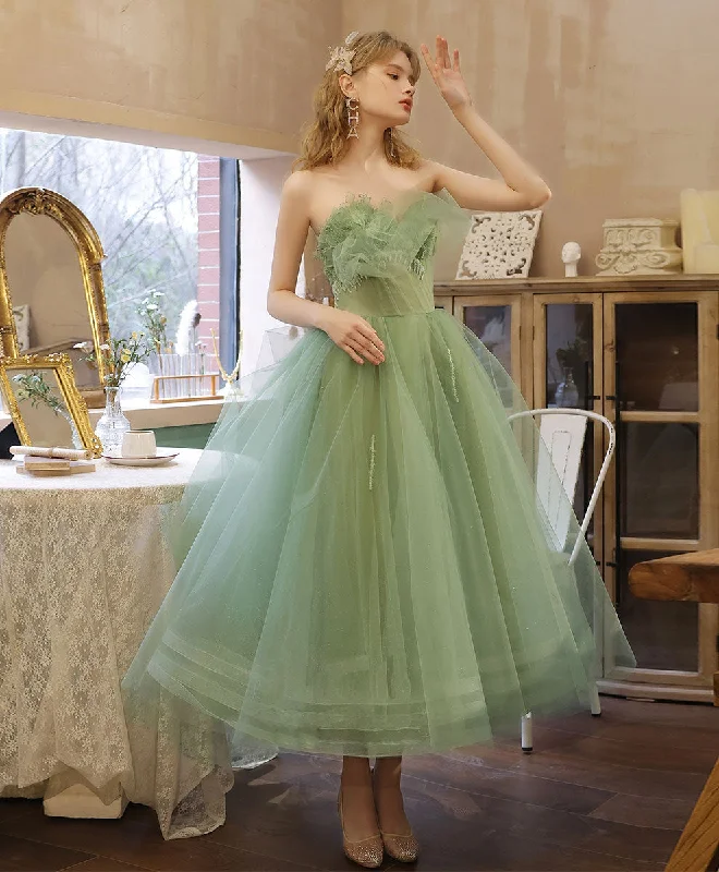 Comfortable prom dresses for long wear-Green tulle short prom dress homecoming dress 8885 Comfortable prom dresses for long wear-Green tulle short prom dress homecoming dress 8885