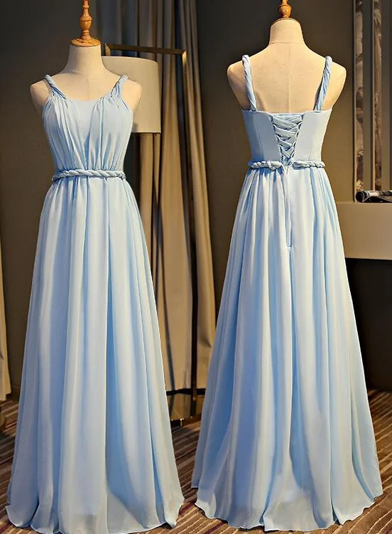 Prom dresses with leather jacket-Light Blue Chiffon New Style Floor Length Party Dress, Blue Prom Dress gh137 Prom dresses with leather jacket-Light Blue Chiffon New Style Floor Length Party Dress, Blue Prom Dress gh137