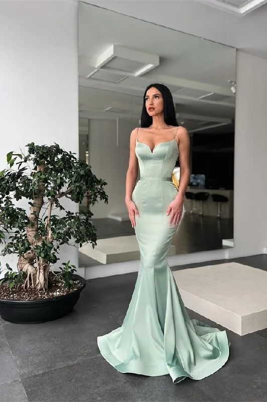 Prom dresses for Easter-Long Mermaid Prom Dress Spaghetti-Straps   gh1890