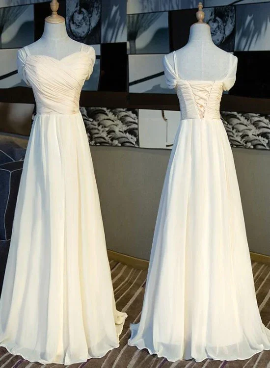 Prom dresses for formal dinners-Lovely Light Champagne Simple Long Party Dress, A-Line Cap Sleeves Formal Dress gh138 Prom dresses for formal dinners-Lovely Light Champagne Simple Long Party Dress, A-Line Cap Sleeves Formal Dress gh138