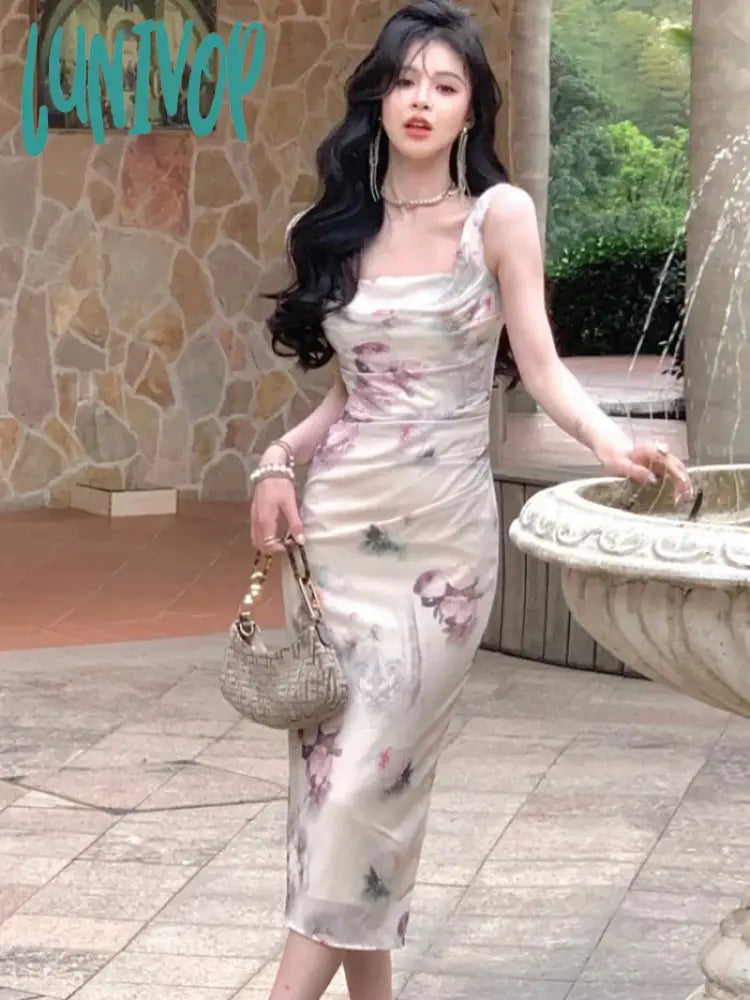 Plus size prom dresses for all figures-Lunivop Vintage Bandage Midi Dresses Women Summer New Elegant Sleeveless Formal Occasion Female Vestidos Evening Party Floral Dress Robe Plus size prom dresses for all figures-Lunivop Vintage Bandage Midi Dresses Women Summer New Elegant Sleeveless Formal Occasion Female Vestidos Evening Party Floral Dress Robe