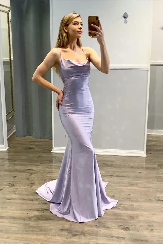 Gowns for prom with sequin details-Mermaid Light Purple Spaghetti-Straps Prom Dress gh2010 Gowns for prom with sequin details-Mermaid Light Purple Spaghetti-Straps Prom Dress gh2010