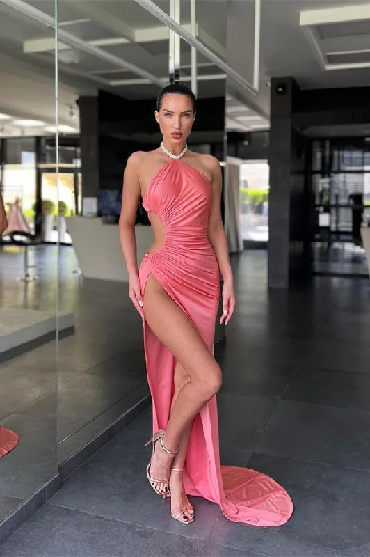 Prom dresses for formal events-Modern Halter Sleeveless Mermaid Prom Dress Split Long Online gh1944 Prom dresses for formal events-Modern Halter Sleeveless Mermaid Prom Dress Split Long Online gh1944