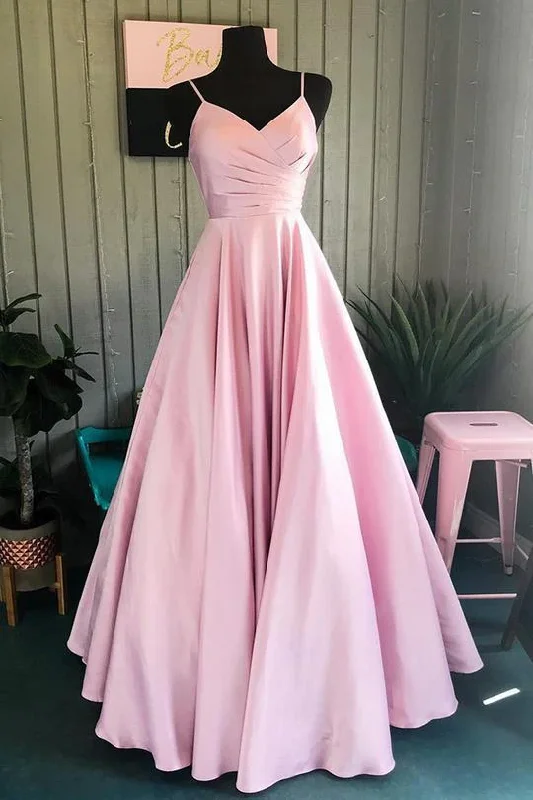 Dress for prom in elegant lace-Elegant Pleated A-Line Pink Customized Floor-length Long Prom Dress gh1078 Dress for prom in elegant lace-Elegant Pleated A-Line Pink Customized Floor-length Long Prom Dress gh1078