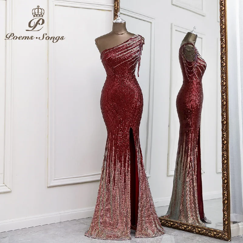 Prom dresses with floral prints-Women One Shoulder Dress