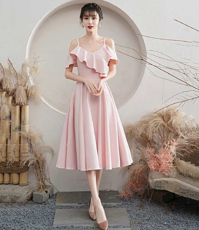 Classy prom dresses with mesh details-Pink A line short prom dress pink party dress 8785 Classy prom dresses with mesh details-Pink A line short prom dress pink party dress 8785