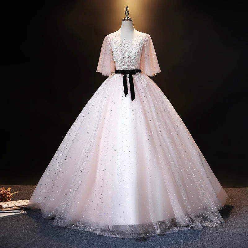 Red prom dresses for bold fashion-Pink tulle lace long ball gown dress formal dress 8908 Red prom dresses for bold fashion-Pink tulle lace long ball gown dress formal dress 8908
