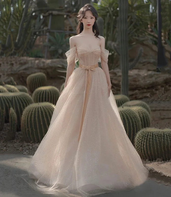 Prom dresses with asymmetrical hemlines-Pink tulle long A line prom dress pink evening dress 8855 Prom dresses with asymmetrical hemlines-Pink tulle long A line prom dress pink evening dress 8855