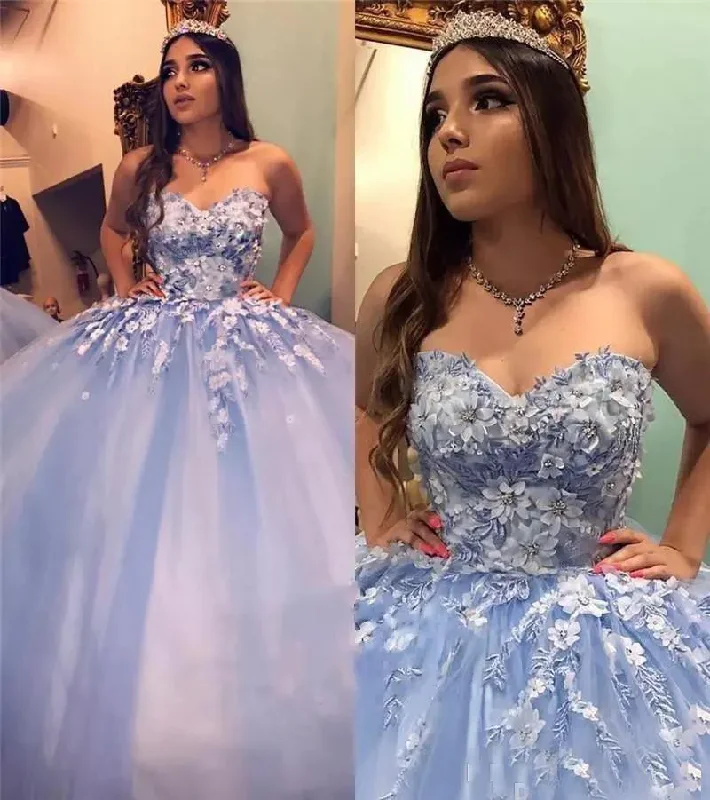 Unique color-block prom dresses-Prom Dresses New Blue Quinceanera Dresses Ball Gown Sweetheart Lace Appliques Crystal Beaded 3D Floral Flowers Sweet 16 Party Prom Dress Evening Gowns gh953 Unique color-block prom dresses-Prom Dresses New Blue Quinceanera Dresses Ball Gown Sweetheart Lace Appliques Crystal Beaded 3D Floral Flowers Sweet 16 Party Prom Dress Evening Gowns gh953