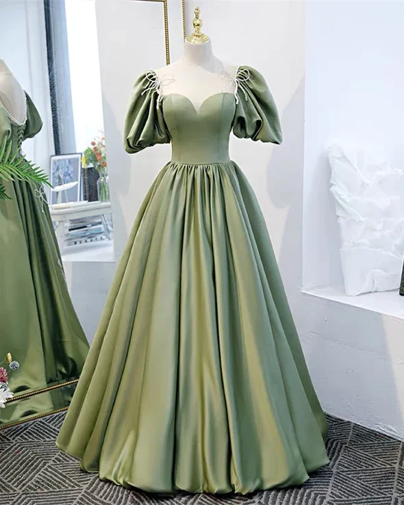 Formal prom gowns for high school events-Puffy Sleeves Satin Bridesmaid Dresses gh1839 Formal prom gowns for high school events-Puffy Sleeves Satin Bridesmaid Dresses gh1839