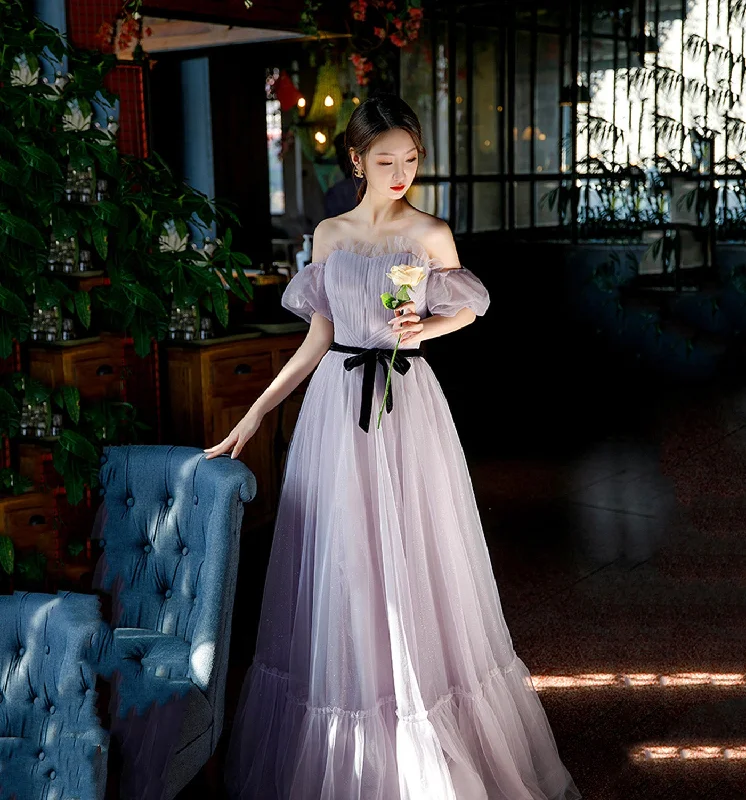 Prom dresses with patriotic colors-Purple tulle long A line prom gown evening gown 8951 Prom dresses with patriotic colors-Purple tulle long A line prom gown evening gown 8951