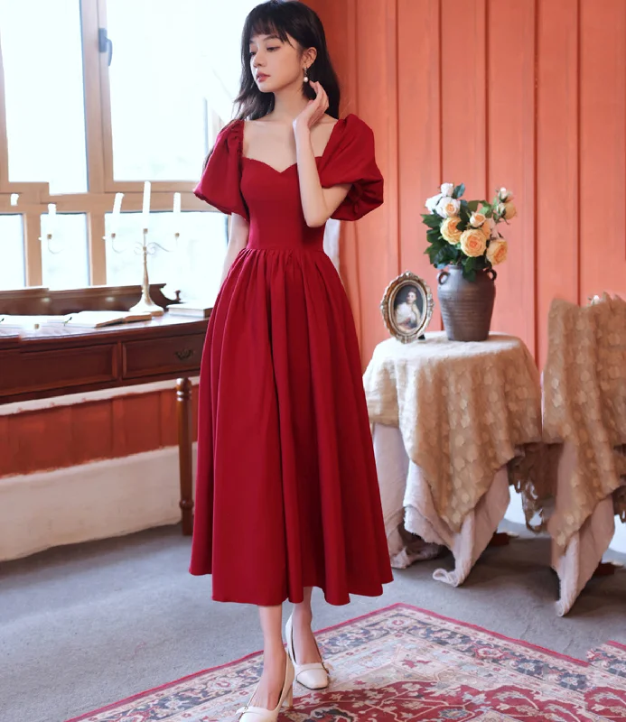 Stunning prom dresses with sequins-Red A line short prom dress red evening dress 8833 Stunning prom dresses with sequins-Red A line short prom dress red evening dress 8833