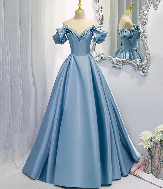 Purple prom dresses for a royal vibe-Shiny satin long A line prom dress blue evening dress 8845 Purple prom dresses for a royal vibe-Shiny satin long A line prom dress blue evening dress 8845
