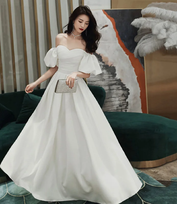 Prom dresses for dates-Simple A line long white prom dress white evening dress 10338 Prom dresses for dates-Simple A line long white prom dress white evening dress 10338