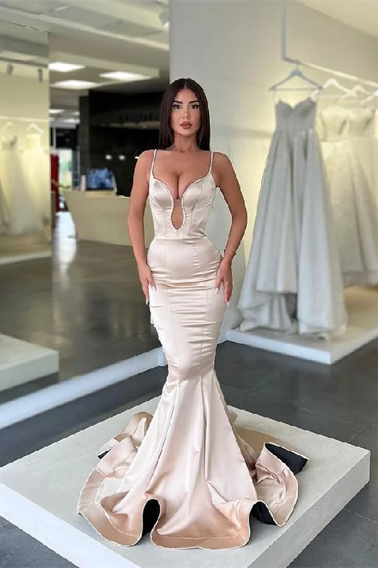 Prom dresses for special occasions-Sleeveless Spaghetti-Straps Long Mermaid Prom Dress gh1927 Prom dresses for special occasions-Sleeveless Spaghetti-Straps Long Mermaid Prom Dress gh1927
