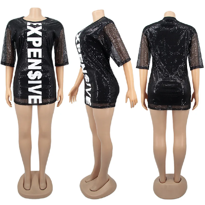 Stunning strapless prom dresses for glamour-Sparkly Sequined Patchwork Dress