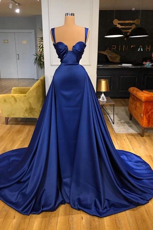 Fashion-forward prom dresses for trendy girls-Straps Long Overskirt Prom Dress Royal Blue gh678 Fashion-forward prom dresses for trendy girls-Straps Long Overskirt Prom Dress Royal Blue gh678