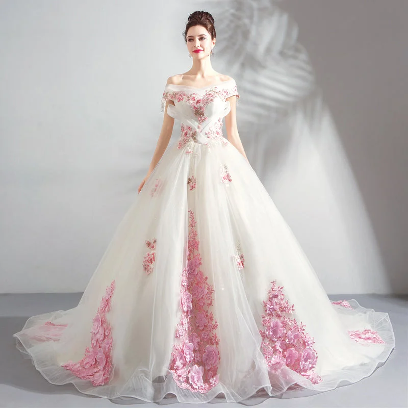 Casual prom dresses for easy comfort-Stylish tulle applique long ball gown dress formal dress 10021 Casual prom dresses for easy comfort-Stylish tulle applique long ball gown dress formal dress 10021