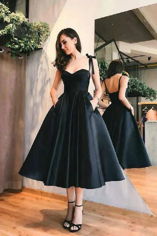 Stylish satin and lace prom dresses-Sweetheart Satin Tea Length Spaghetti Straps Short Prom Dresses Homecoming Dresses gh830 Stylish satin and lace prom dresses-Sweetheart Satin Tea Length Spaghetti Straps Short Prom Dresses Homecoming Dresses gh830