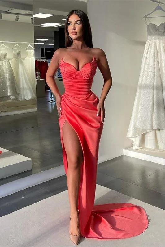 Sweet prom dresses with bow accents-Sweetheart Sleeveless Long Mermaid Prom Dress With Split gh2033 Sweet prom dresses with bow accents-Sweetheart Sleeveless Long Mermaid Prom Dress With Split gh2033
