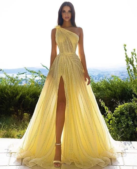 Prom dresses for Labor Day-Yellow Long Prom Dresses Unique Shiny Prom Dresses, Sparkly Evening Party Dresses gh1876 Prom dresses for Labor Day-Yellow Long Prom Dresses Unique Shiny Prom Dresses, Sparkly Evening Party Dresses gh1876
