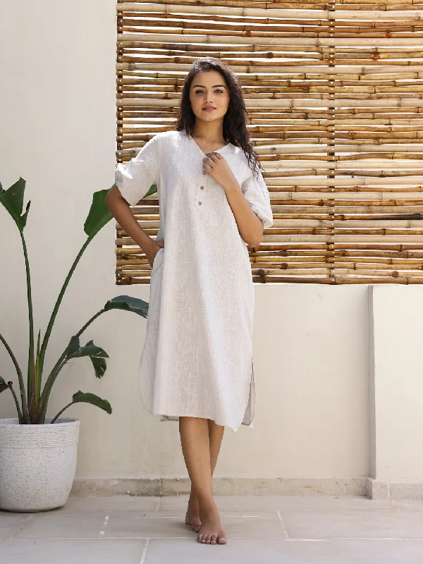 evening gowns with slit for movement-Cotton Night Dress
