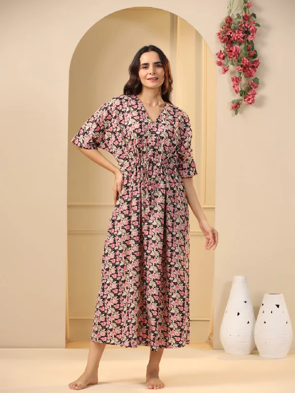 evening dress sizing chart comparison-Women Pure Cotton Night Dress