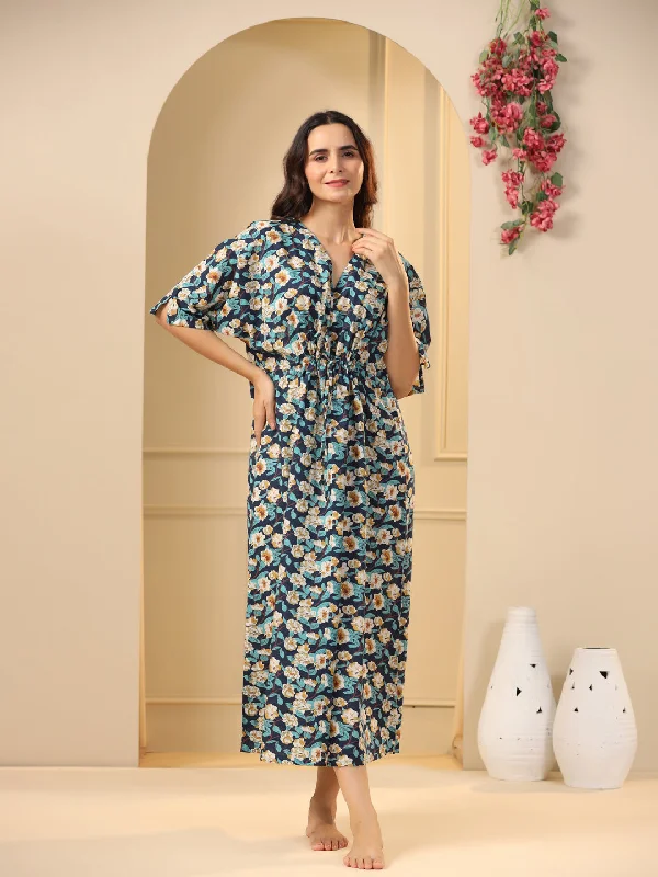 chiffon evening dresses for summer-Women Pure Cotton Night Dress